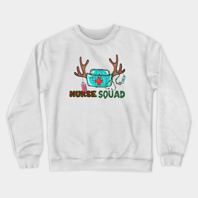 funny Reindeer nurse squad christmas gift Crewneck Sweatshirt by NIKA13